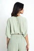 The Olive Seersucker Cropped Blouse